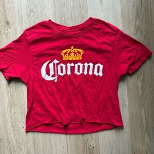 Corona Red Tee with White and Yellow Accents
